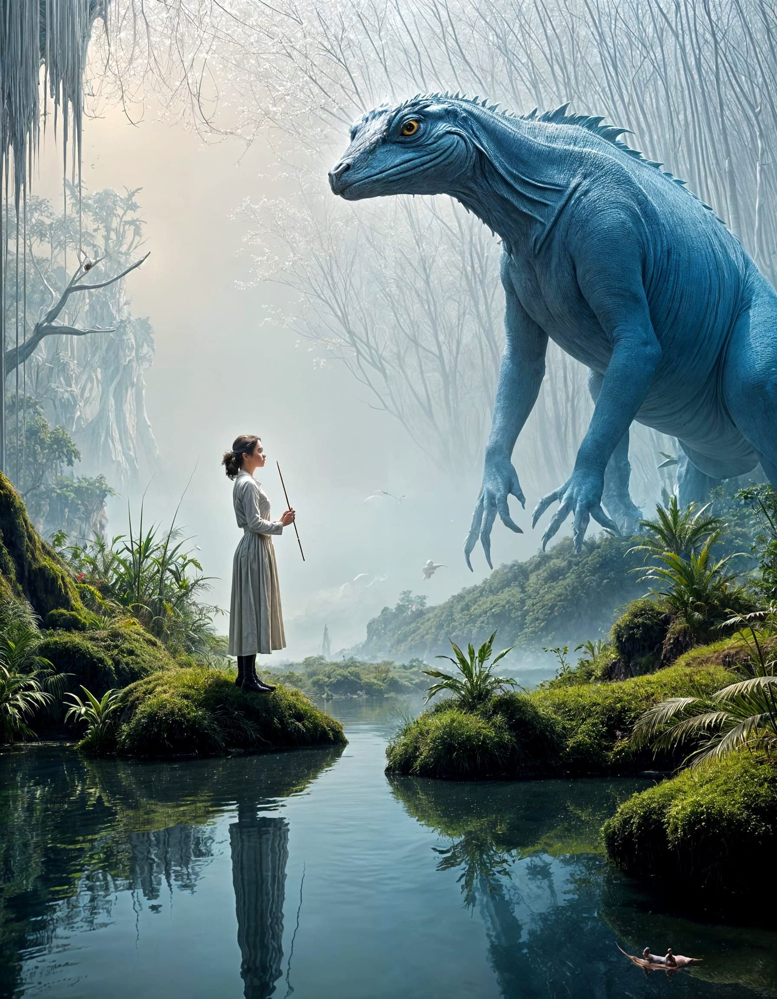 Surreal Portraits in Bizarre Laboratory: Detailed Matte Pain...