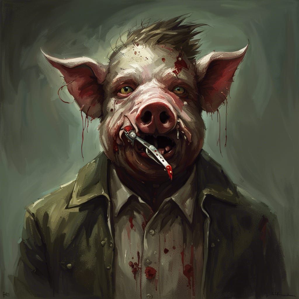 Sinister Pig-Headed Zombie with Safety Pin