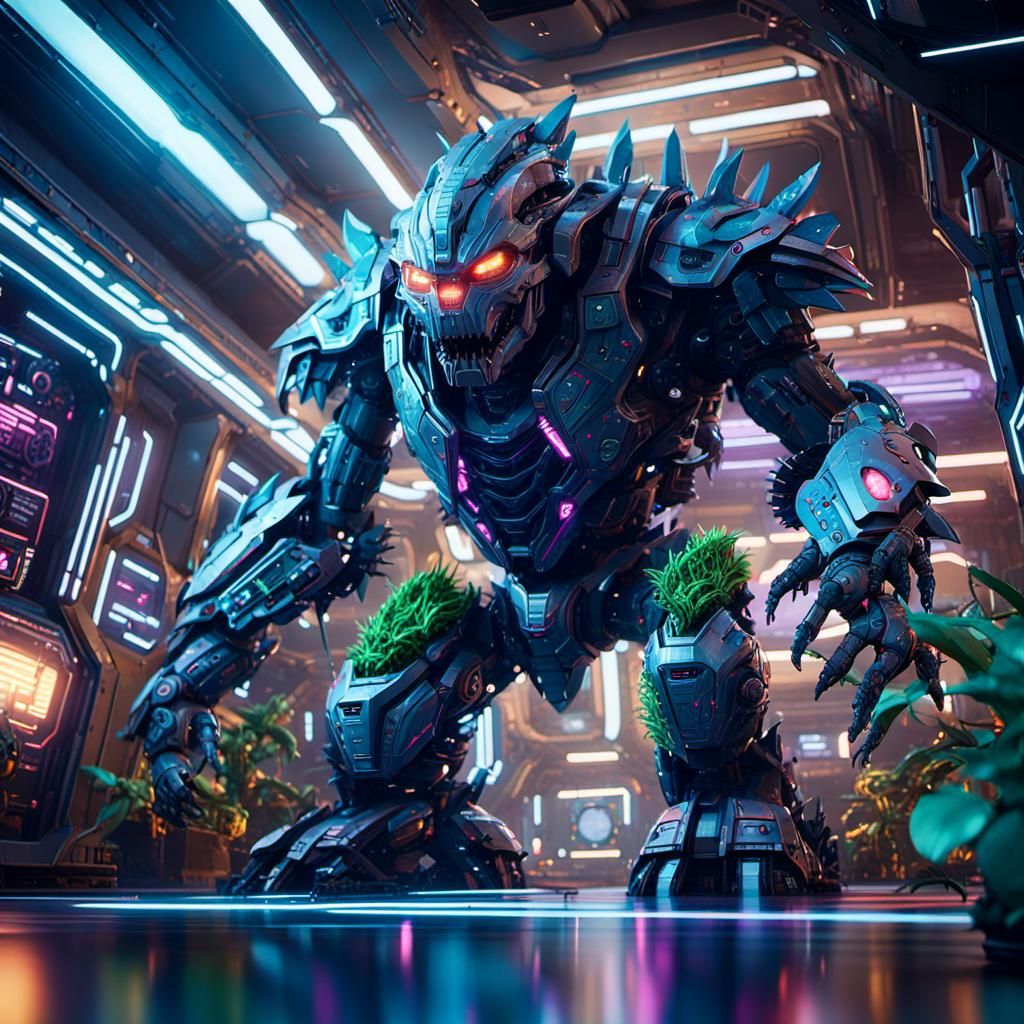 Plant Monster Occupies Sci-Fi Ship in Photorealistic Style