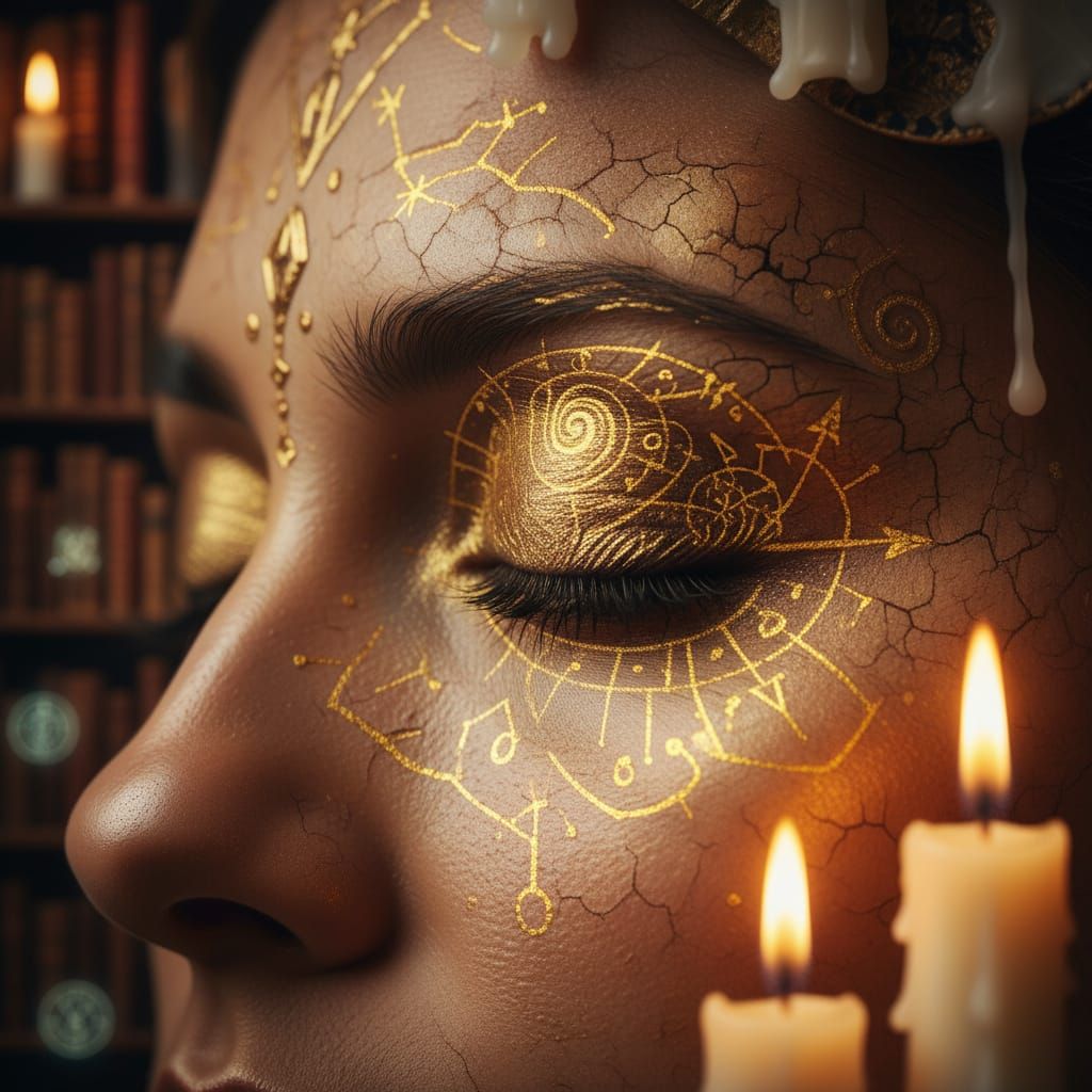 Mystical Eye Artifact with Celestial Map