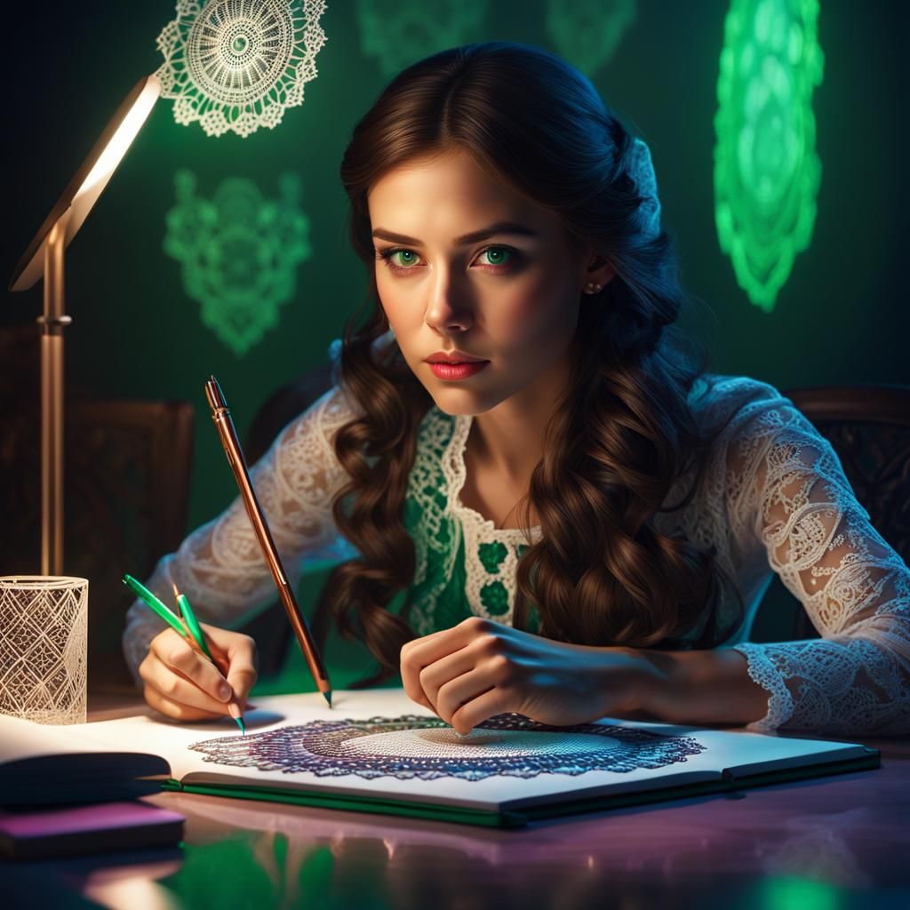 Brunette Creates AI Art: Hyperrealistic Digital Portrait