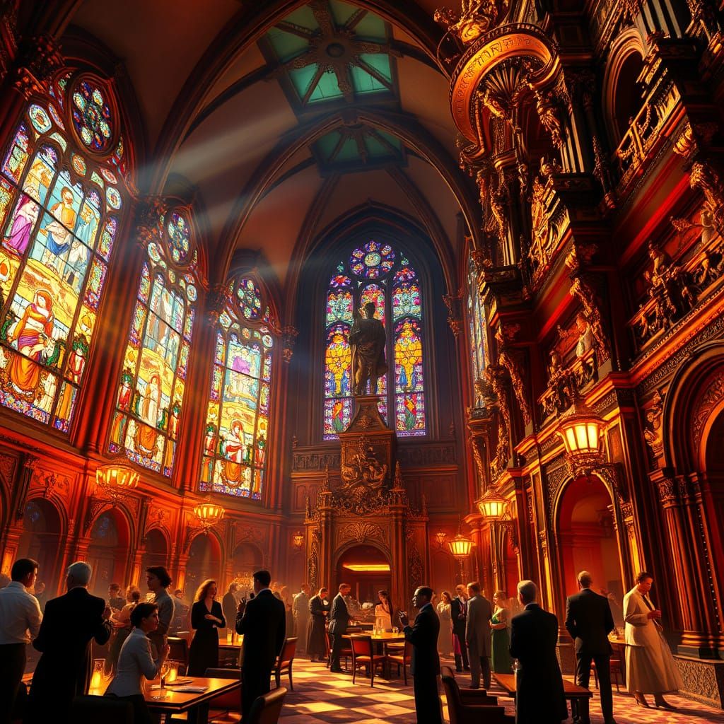 Cathedral Speakeasy in Art Nouveau Style