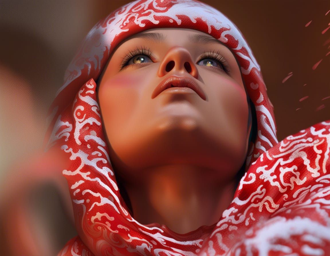 Detailed Portrait of Arabic Girl in Splash Art Style