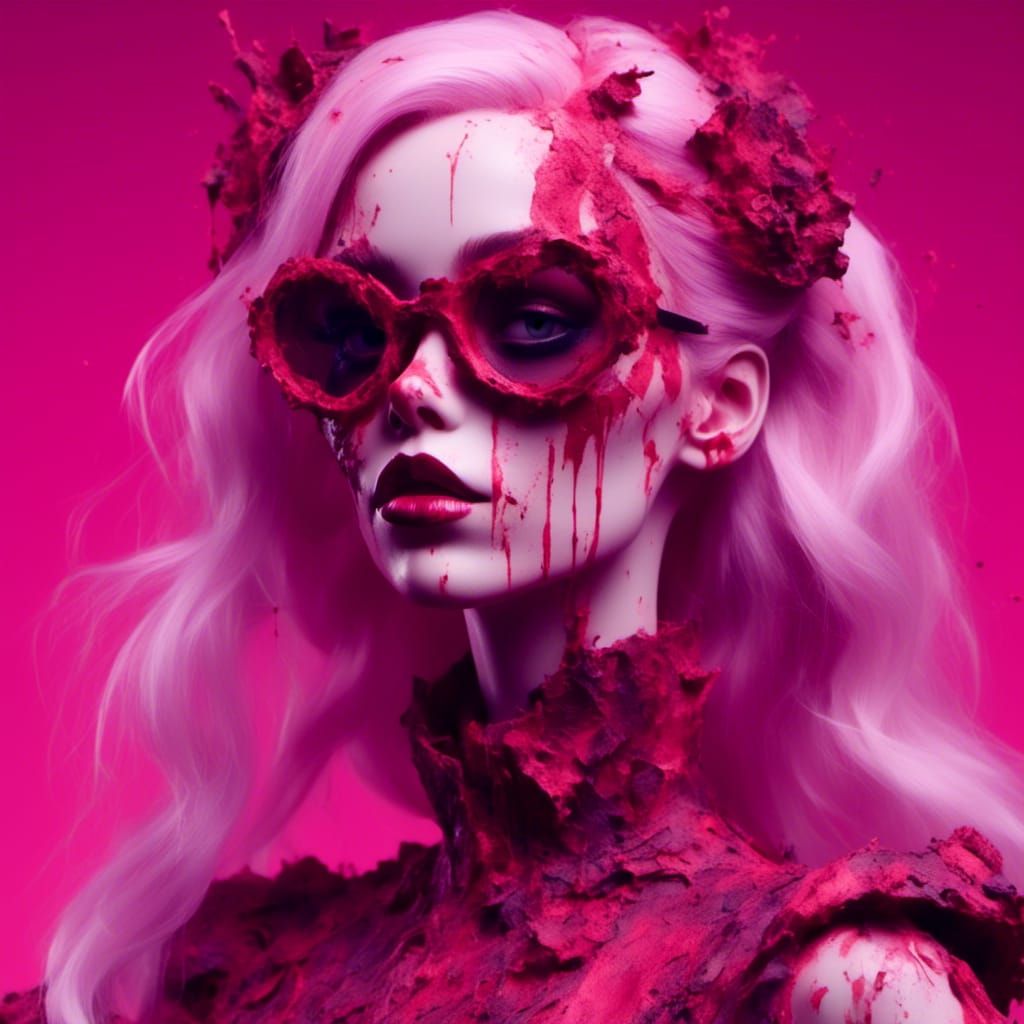 Macabre Barbie in Anime Manga Style