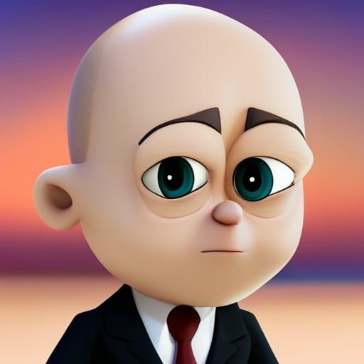 Stewie Griffin in a Suit: Hyperrealistic Art