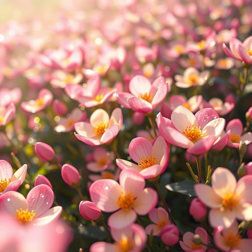 Blossoming Spring in Vibrant 3D Anime Style