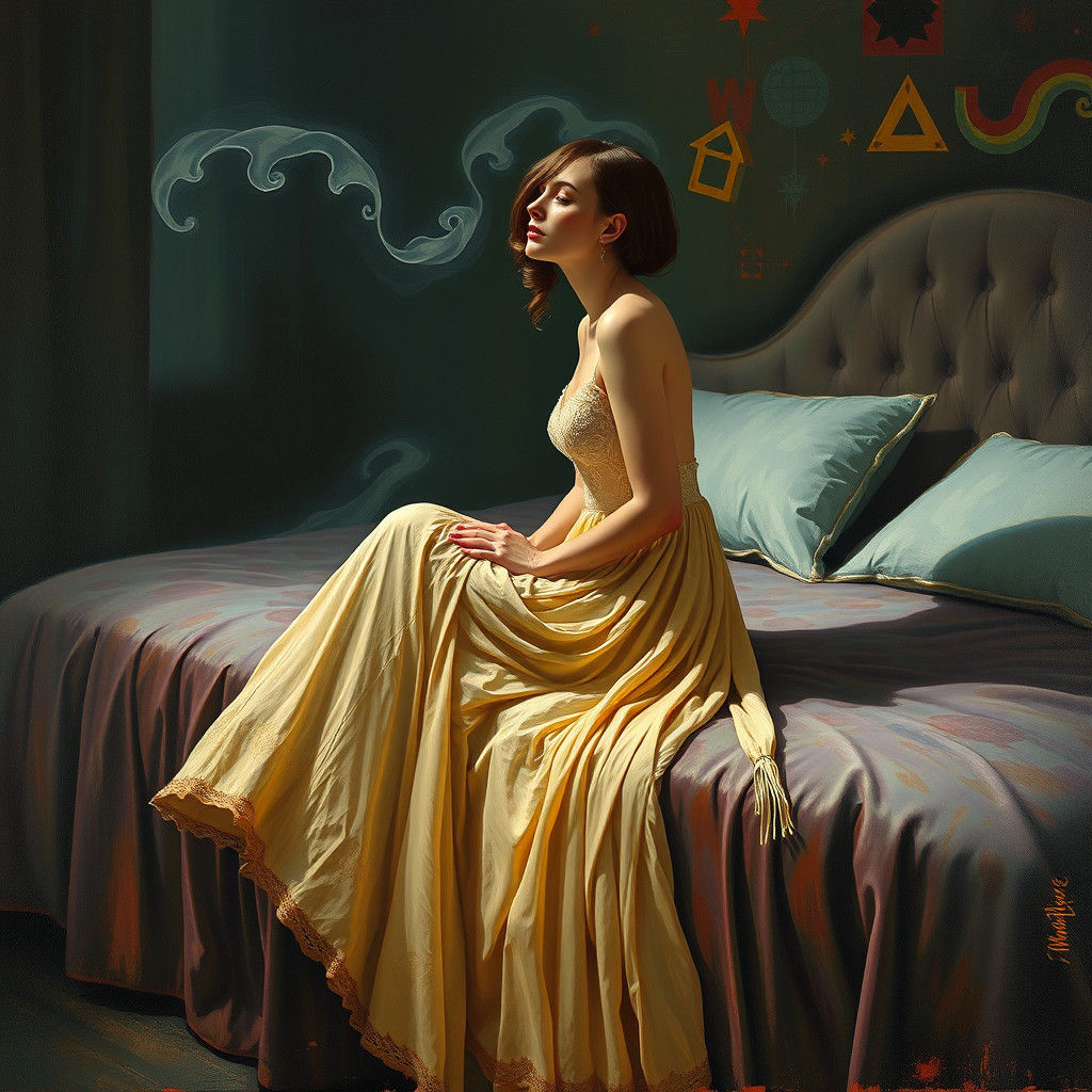 Whimsical Woman in a Dreamlike World