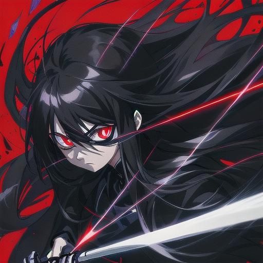 Anime Man with Red Eyes and Crystal Cane