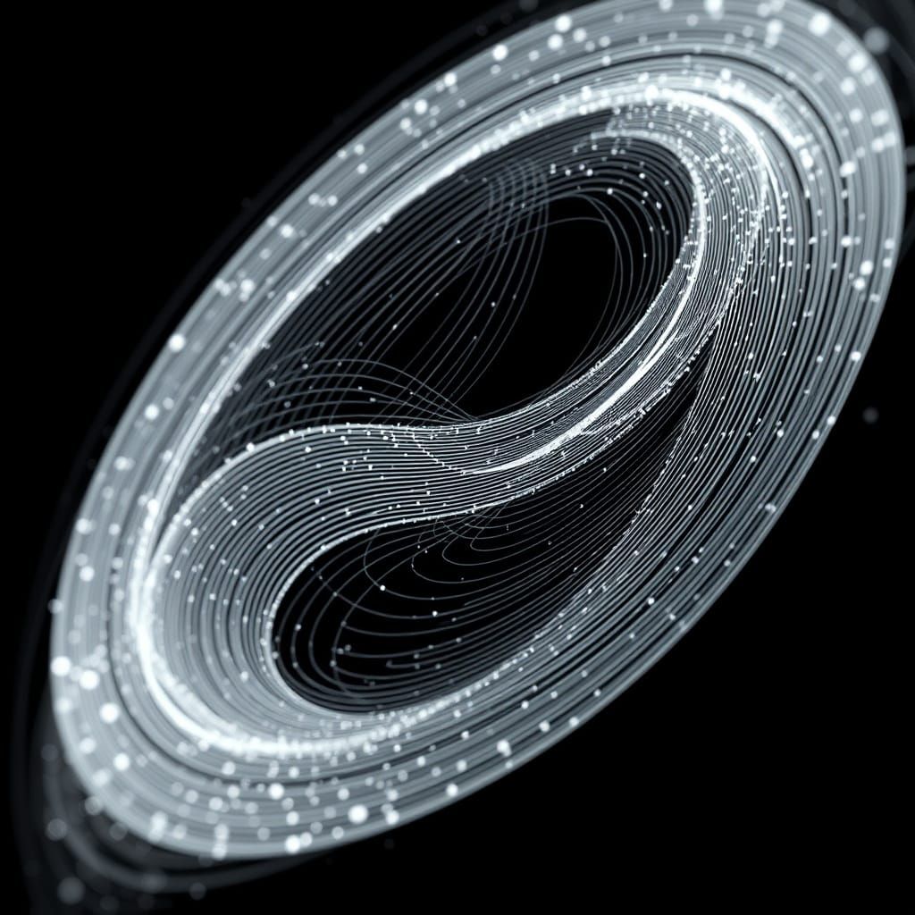 Bioluminescent AI Organism in Op Art Style