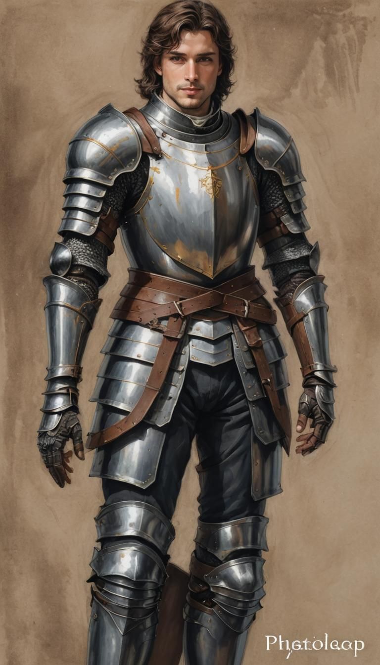 Young Knight in Plate Armor: Magazine Portrait