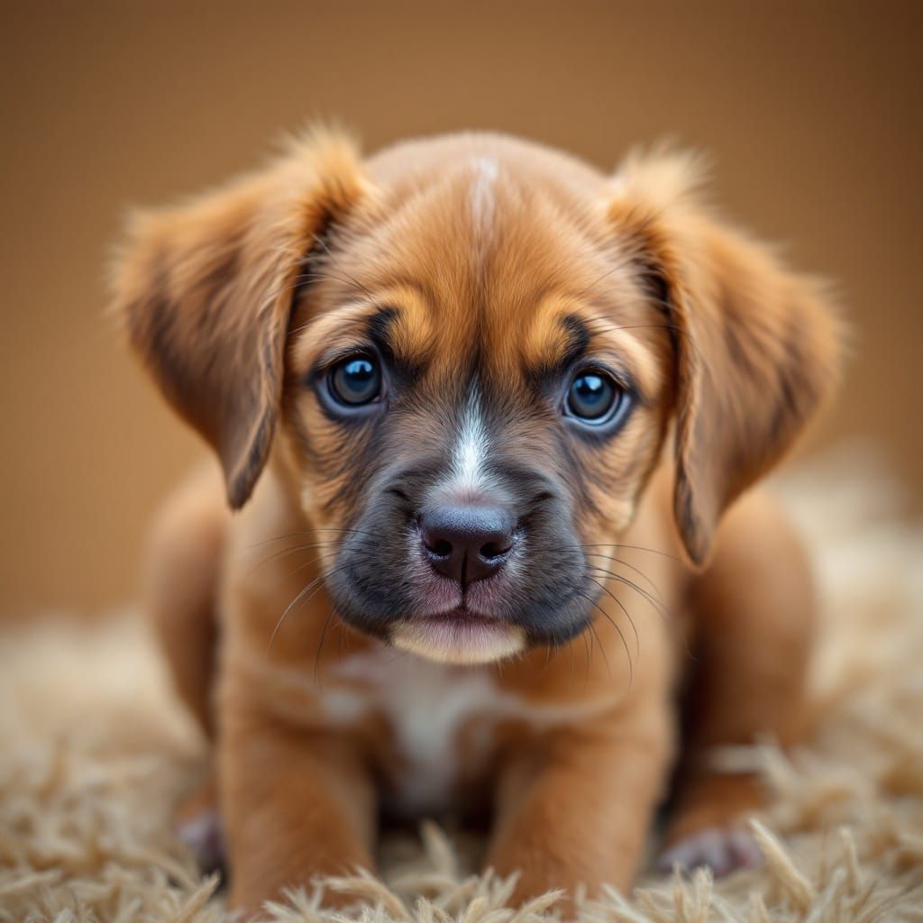Playful Boxer Puppy in Warm Natural Setting