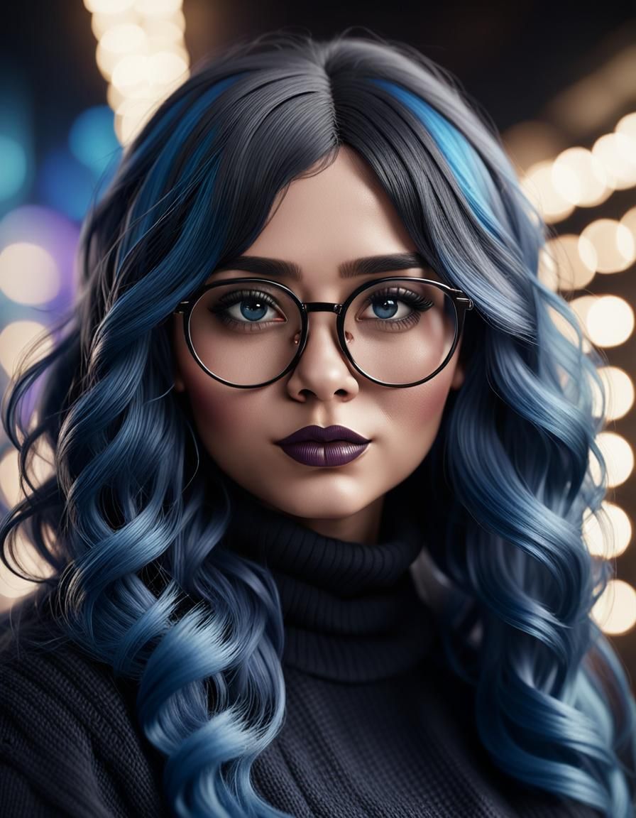 Photorealistic Portrait of Woman with Galaxy Background