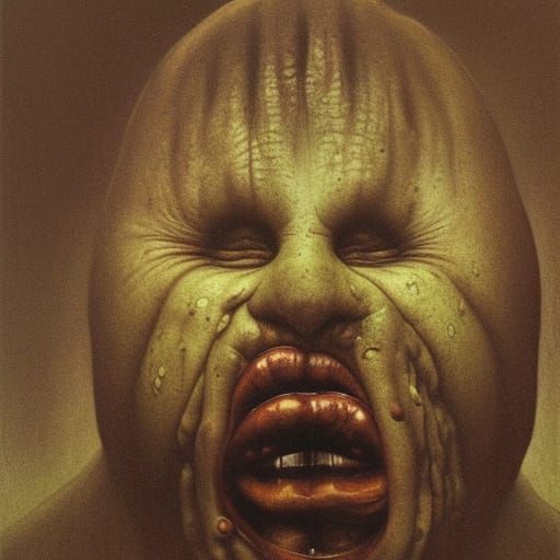 Grotesque Warlord Portrait in Surrealist Style