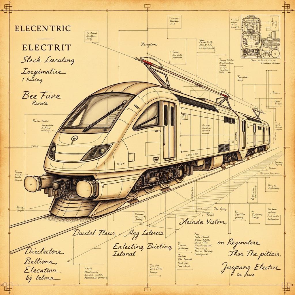 Vinci’s electric train schematics