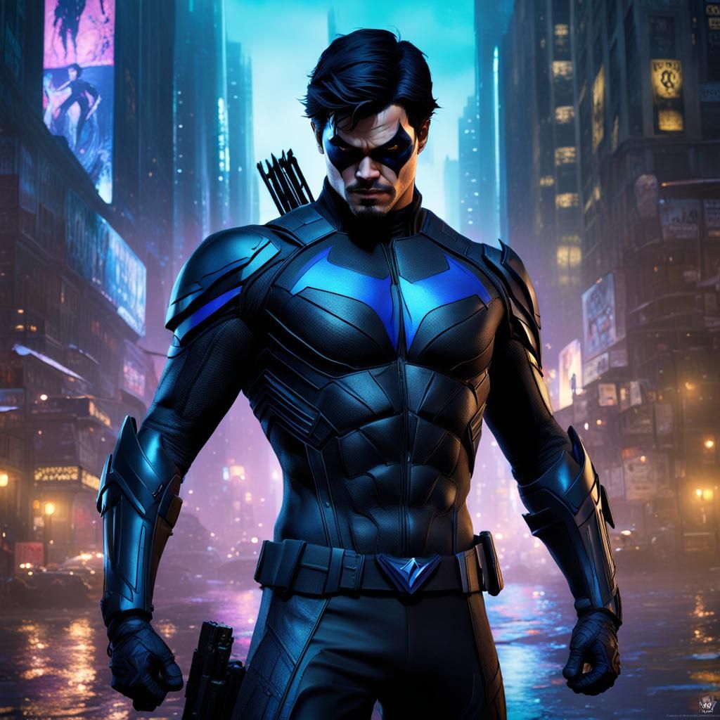 Nightwing Dark Fantasy Concept Art in 8k