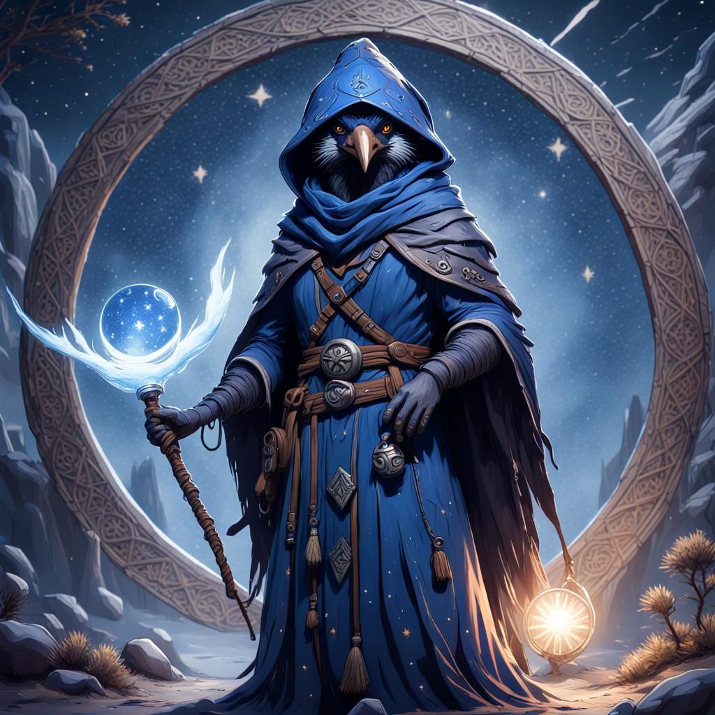 Kenku Star Druid with Starry Powers: Dungeons and Dragons