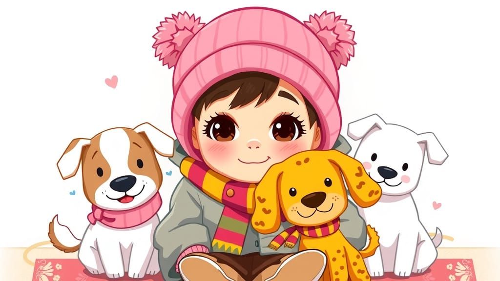 Whimsical Childhood Friends in Vibrant Pastels