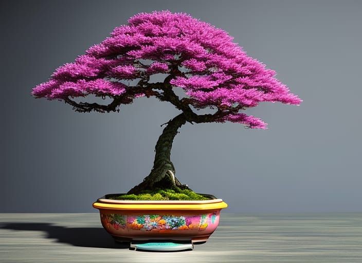 Intricate Bonsai Tree: Hyperrealistic Digital Painting