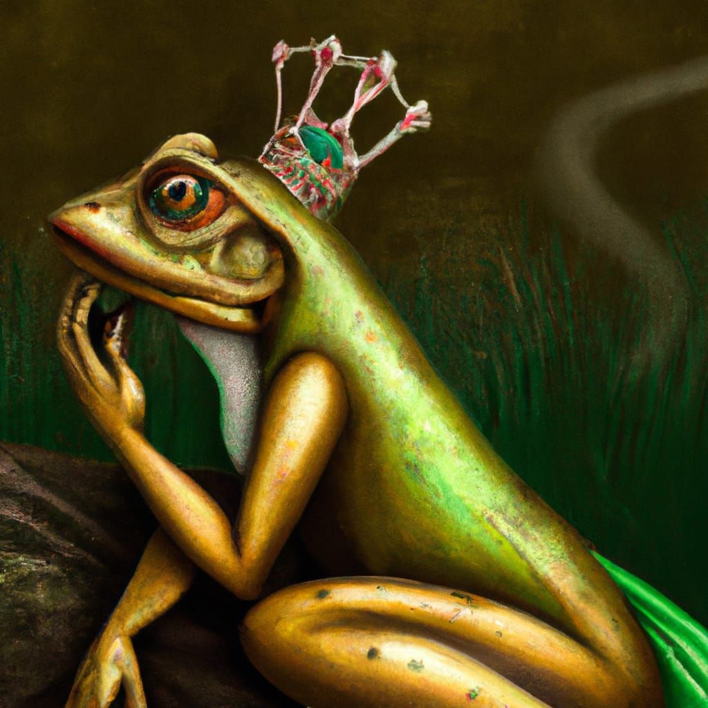 Intricate 8K Painting of a Frog Princess