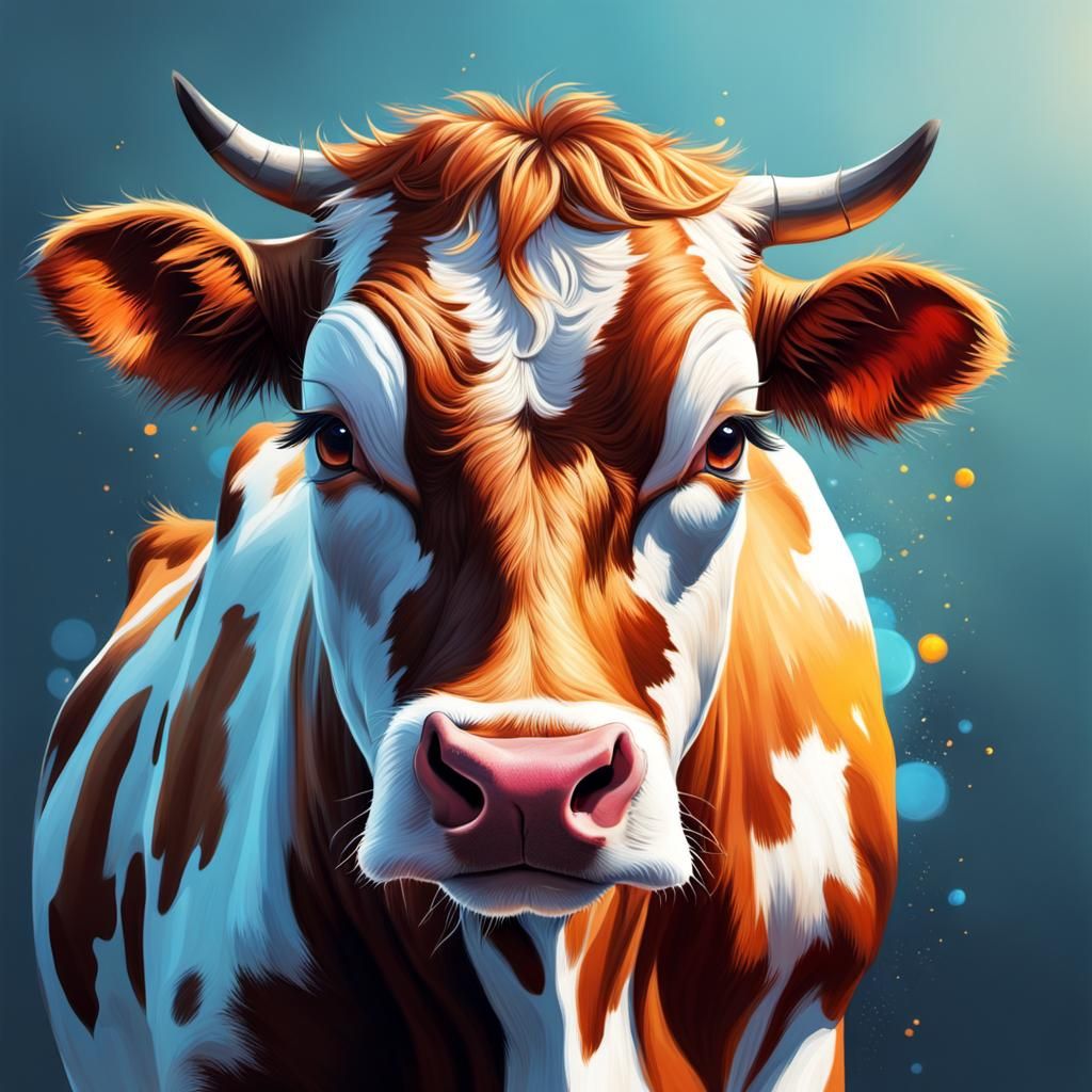 Hyperrealistic Cow Furry Illustration
