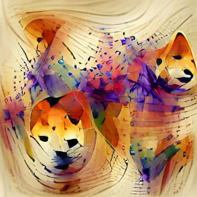 Happy Shiba Inu in Abstract Style