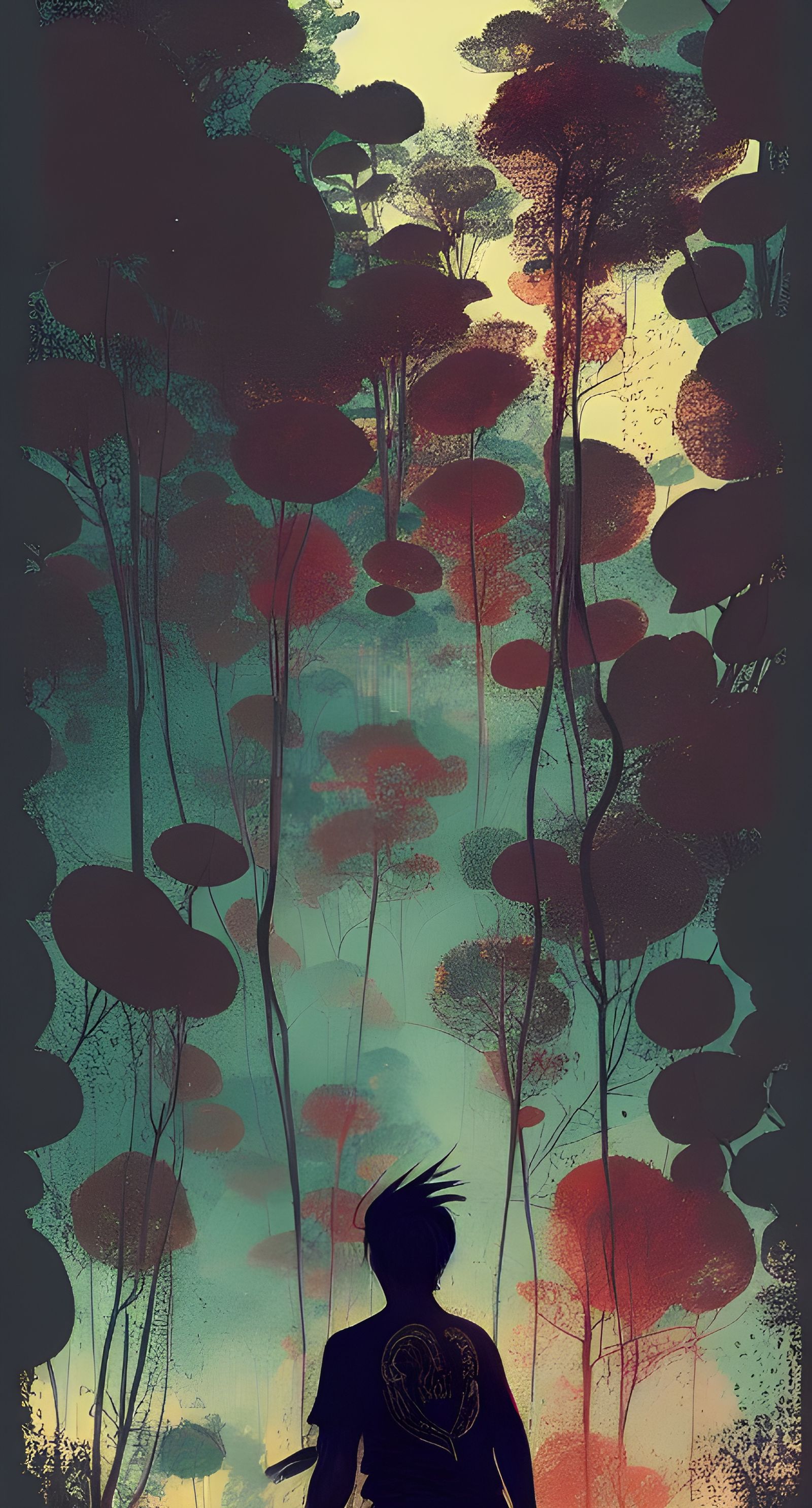 Intricate Shirt Design on Black Background: Poster Art