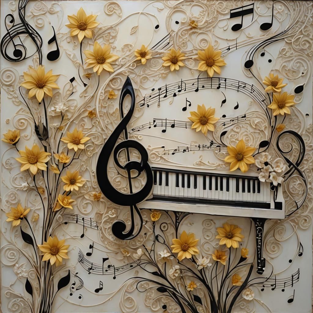 Abstract Woman Portrait in Textile Art Style