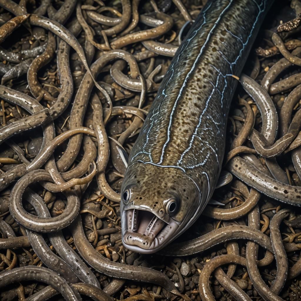Hyperrealistic Conga Eel in Sharp Focus