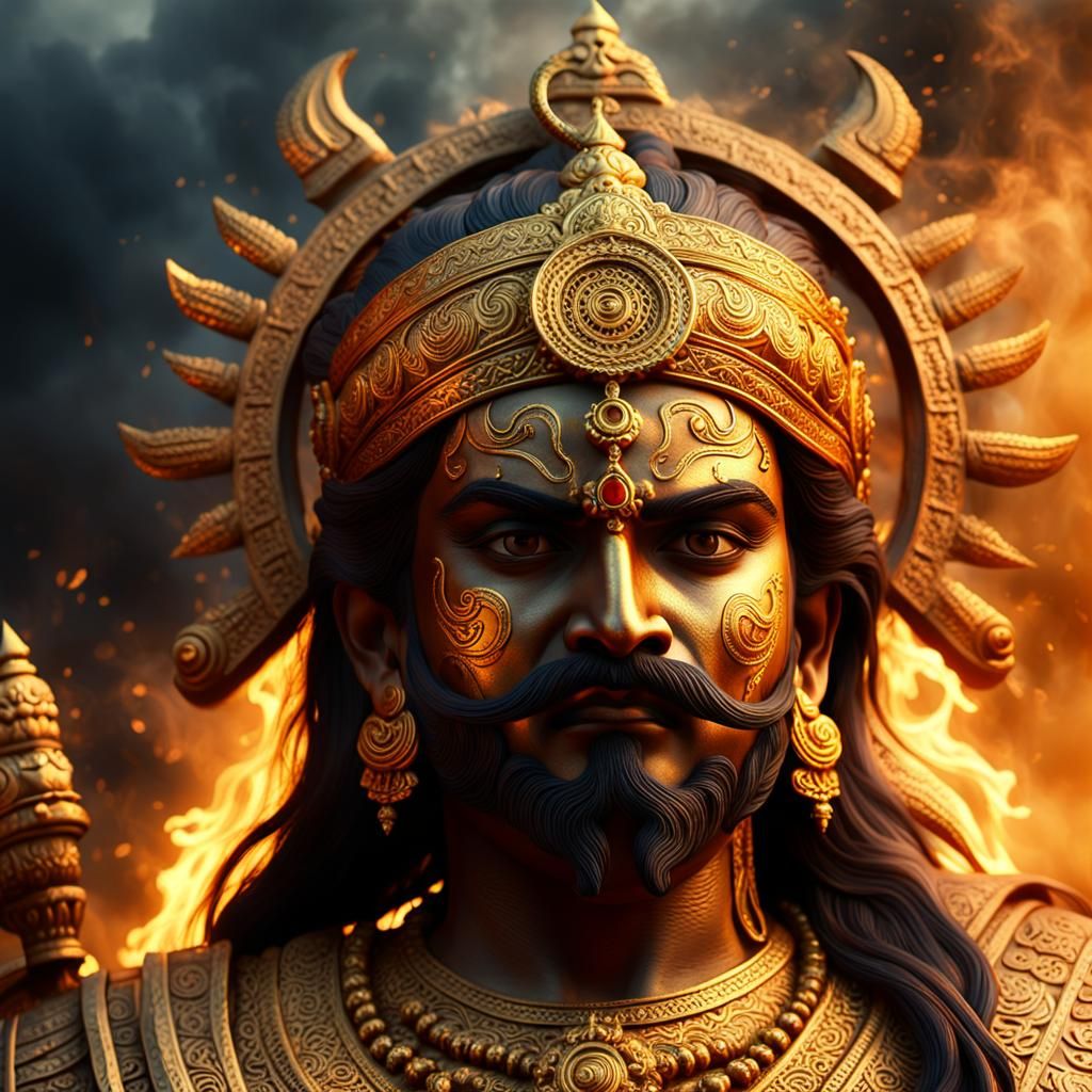 Rudra Chanting from Blazing Chariot: Cinematic Digital Art