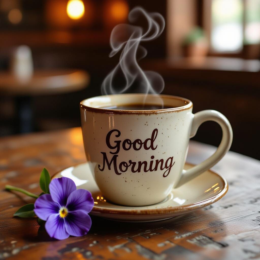 Rustic Coffee Mug Still Life in Beatrix Potter Style