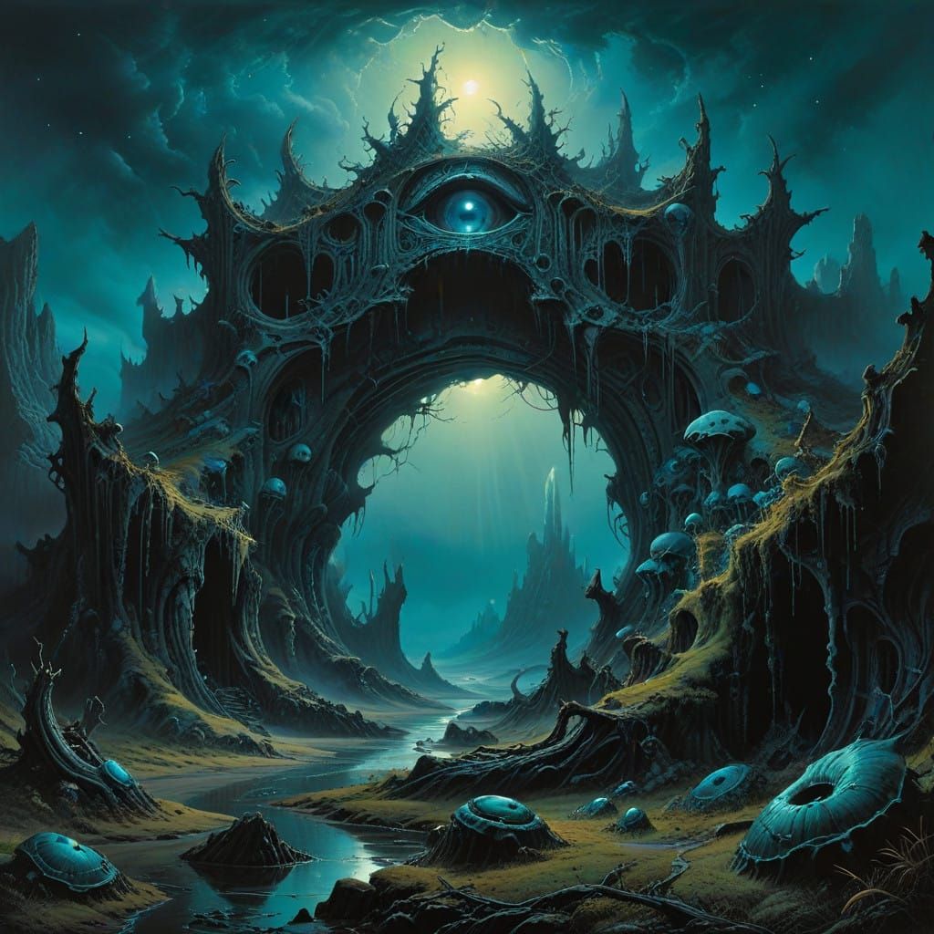 Ancient Cave Entrance Stares into the Heavens in Turquoise a...