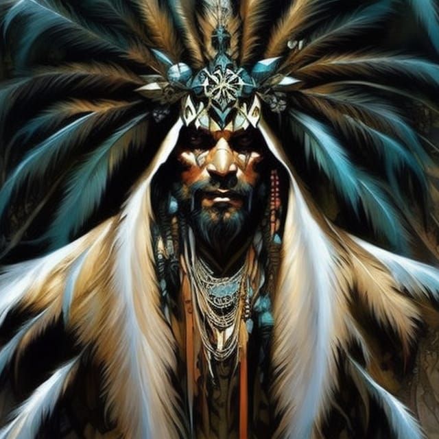 Mysterious Shaman Huntsman Portrait in Detailed Speedpaint S...