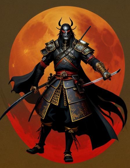 Dark Macabre Fantasy samurai warrior, Baginski, Hieronim Bos...
