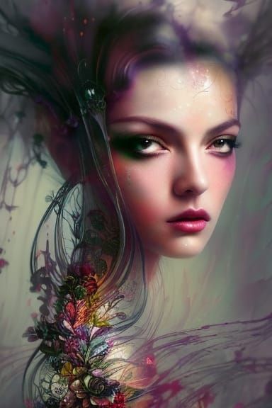 Clockpunk Glass Bonsai Village: Detailed Digital Matte Paint...