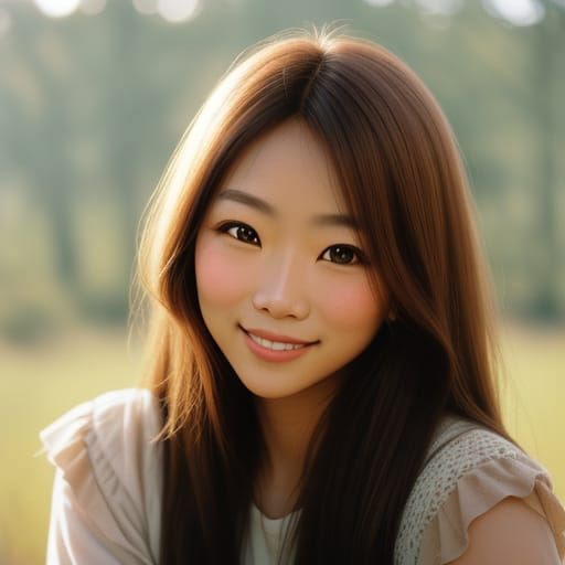 Warm and Gentle Portrait in Analog Photography Style