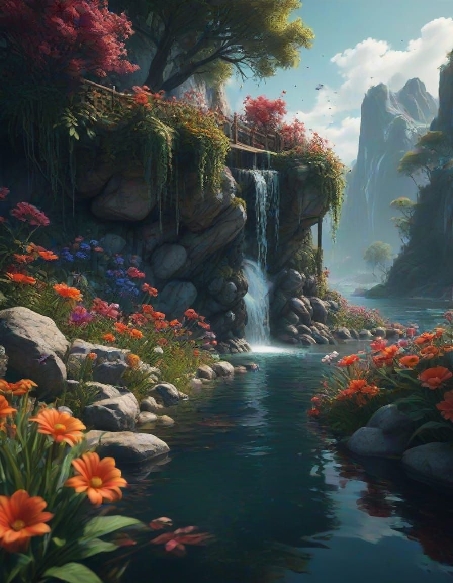 Fantastical Floral Art for National Water a Flower Day