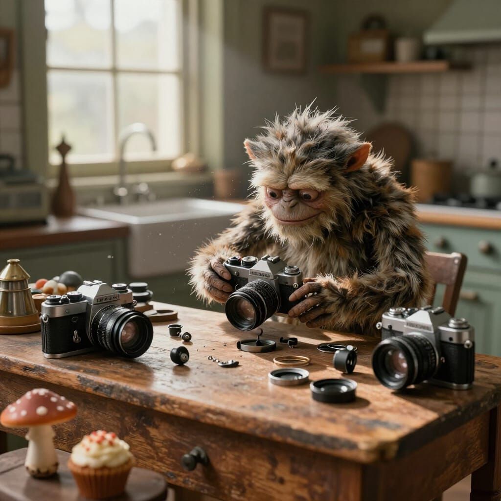 Locked In & Focused 🍄📷🧁 A lovely colleague of mine: He shares my passion for tinkering with vintage cameras and lense...