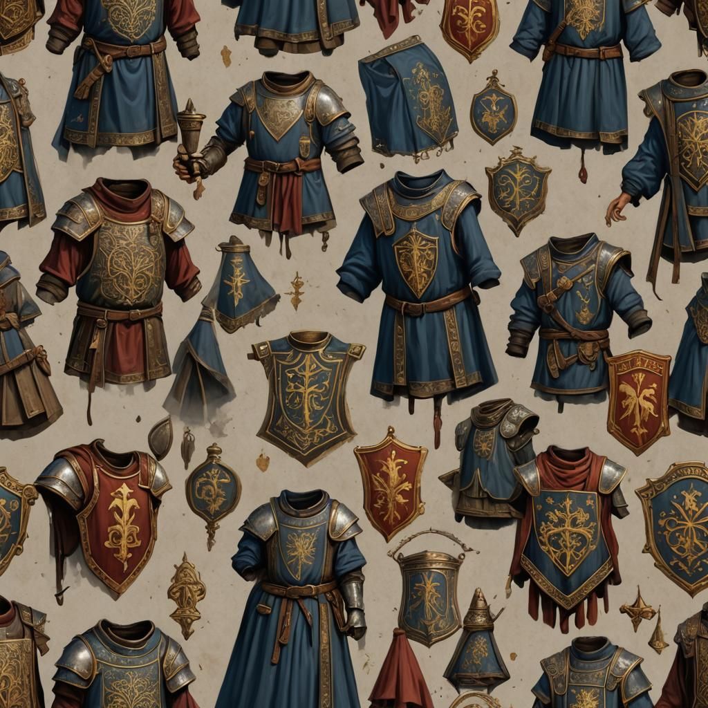 Detailed Medieval Tabards in Fantasy Concept Art