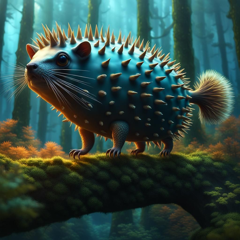 Squirrel Pufferfish Hybrid Floats Above Treetops
