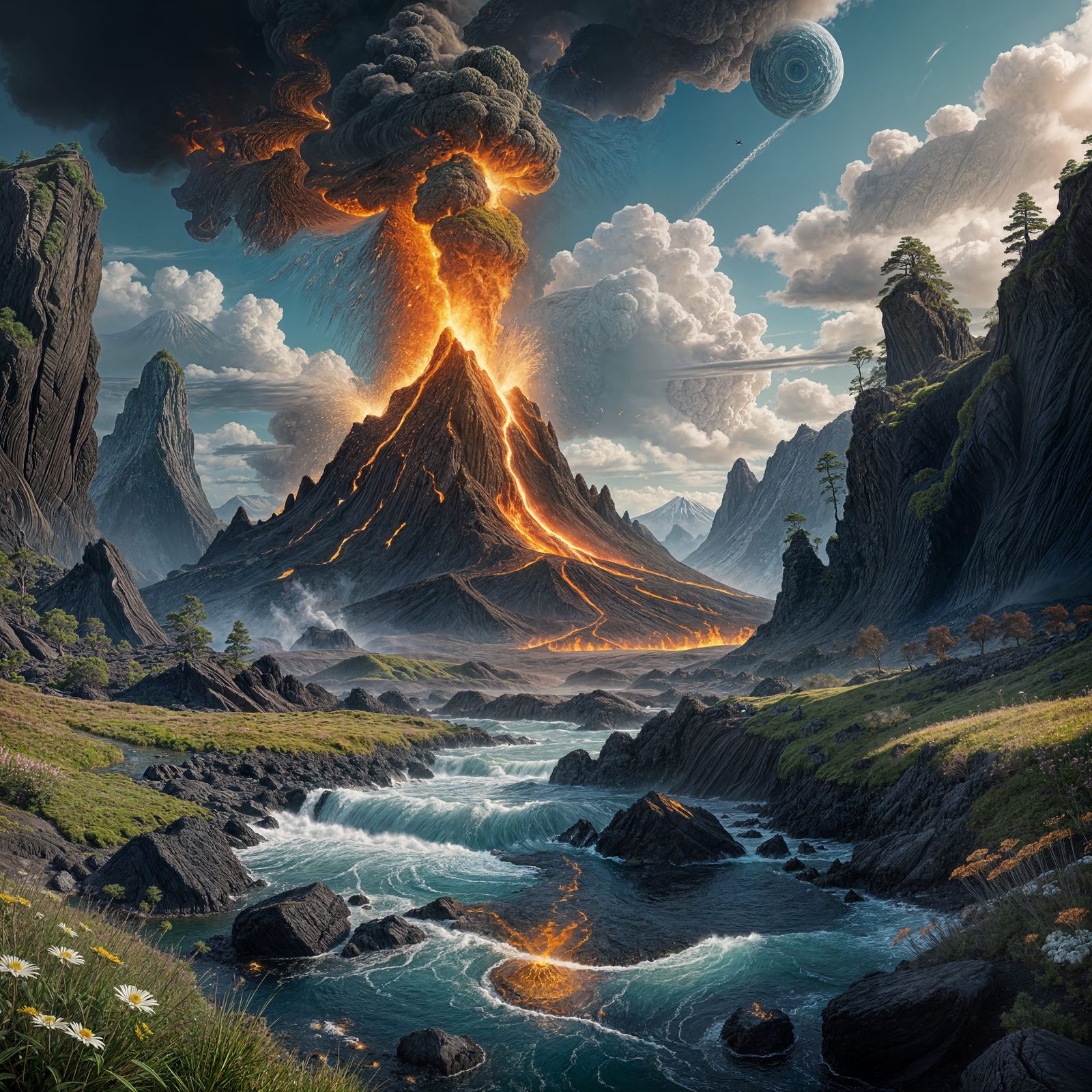 Surreal Yin-Yang Harmony in 3D Landscape