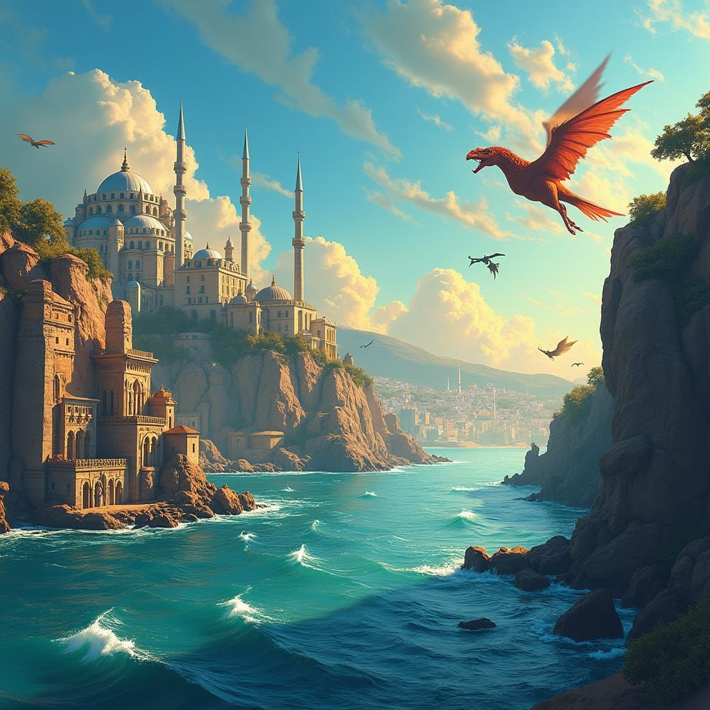 Majestic Constantinople Vista in Fantasy Style