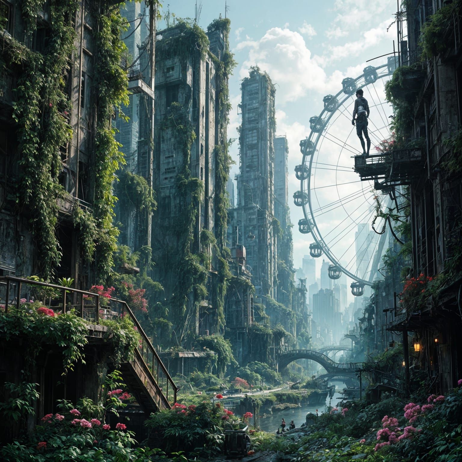 Post-Apocalyptic City Reclaimed by Nature