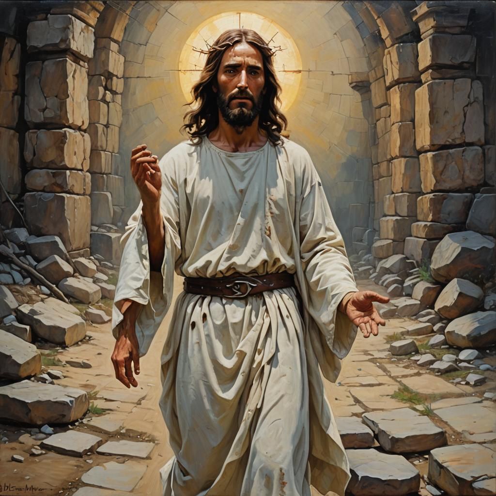 Jesus Christ in Oil Painting Style
