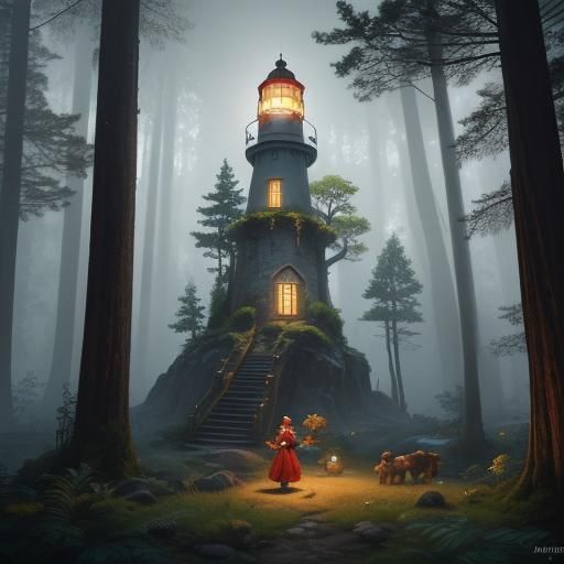 Medic Dwarf in Redwood Forest: Fantasy Concept Art