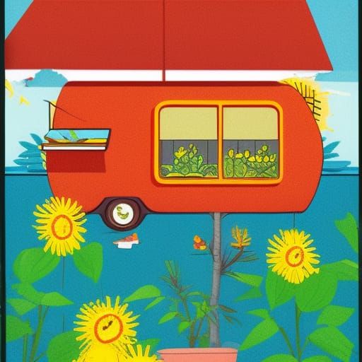 Summer Sunlight Illustration Inspired by Richard Scarry