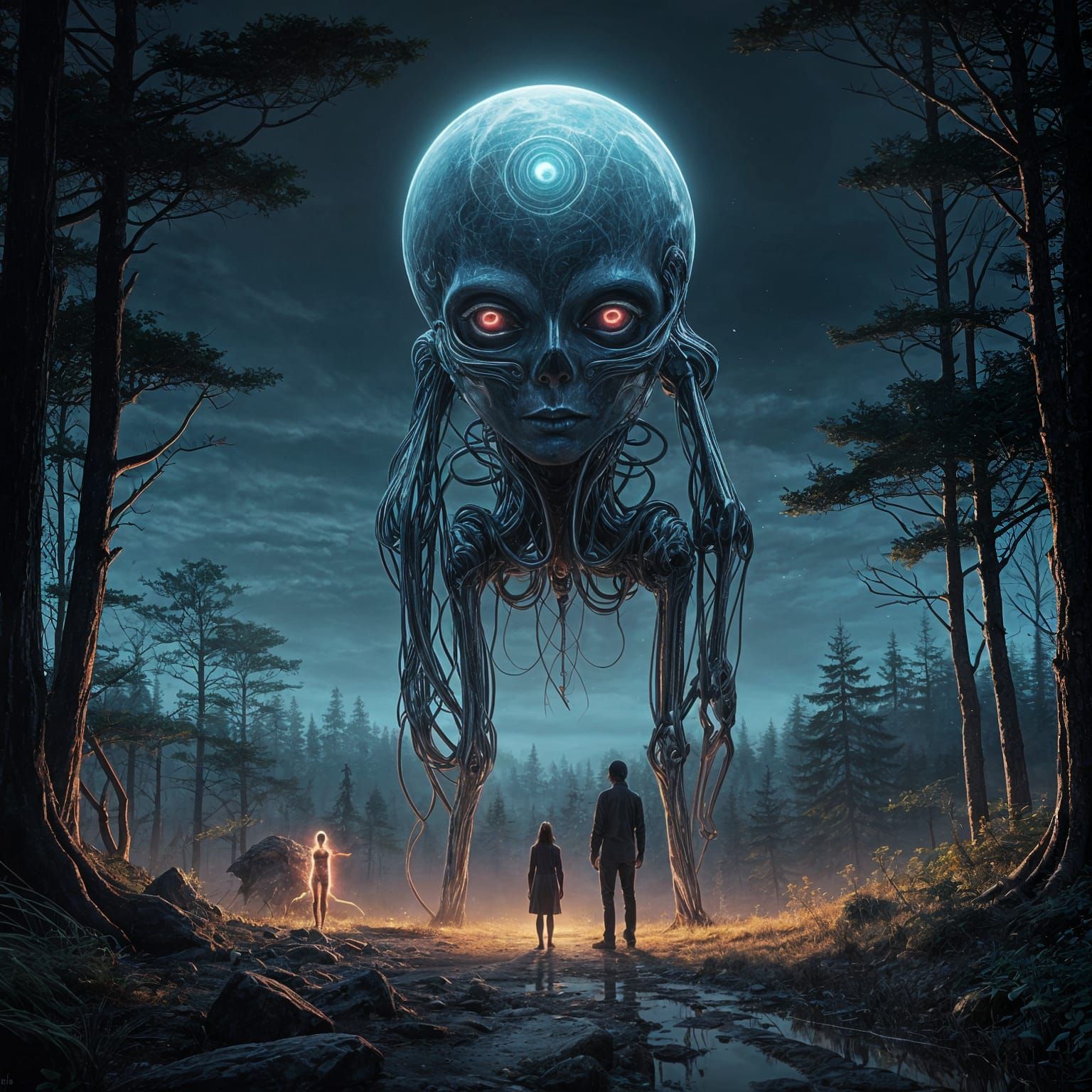 Ethereal Being Radiates Existential Aura in Cosmic Landscape