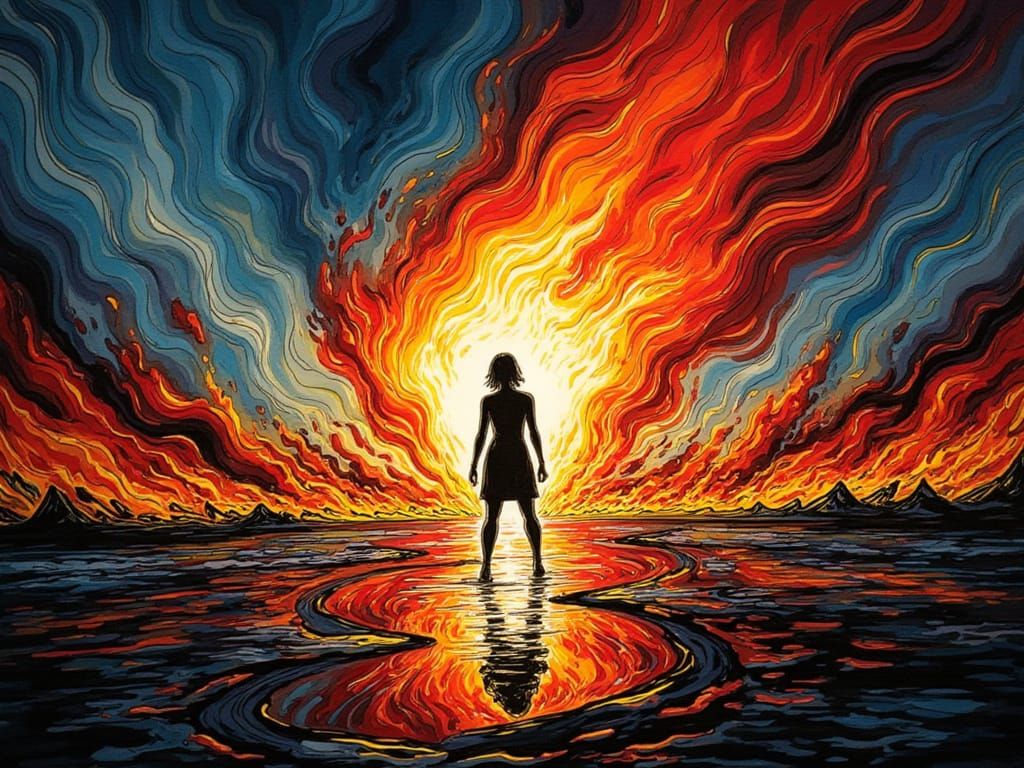 Revolutionary Riot Scene in Post Grunge Style