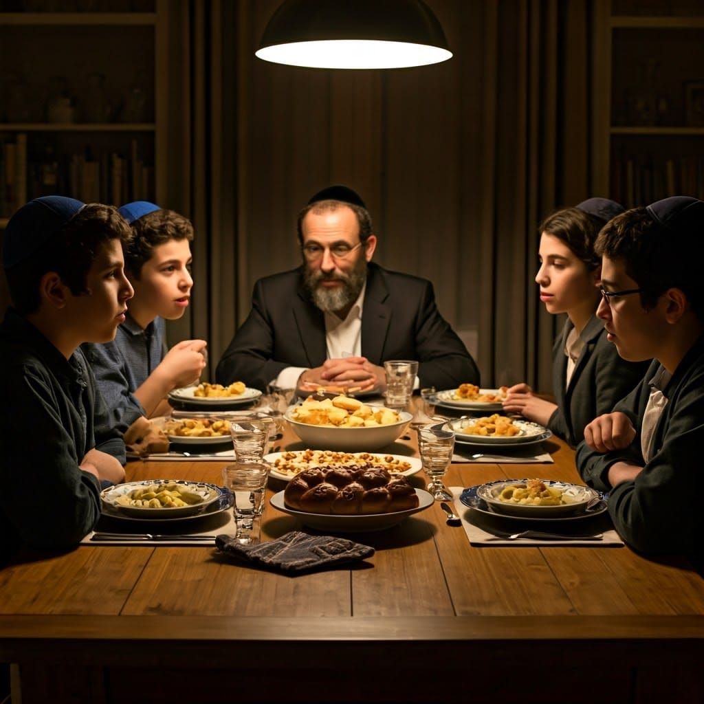 Traditional Family Dinner Scene with Love and Togetherness