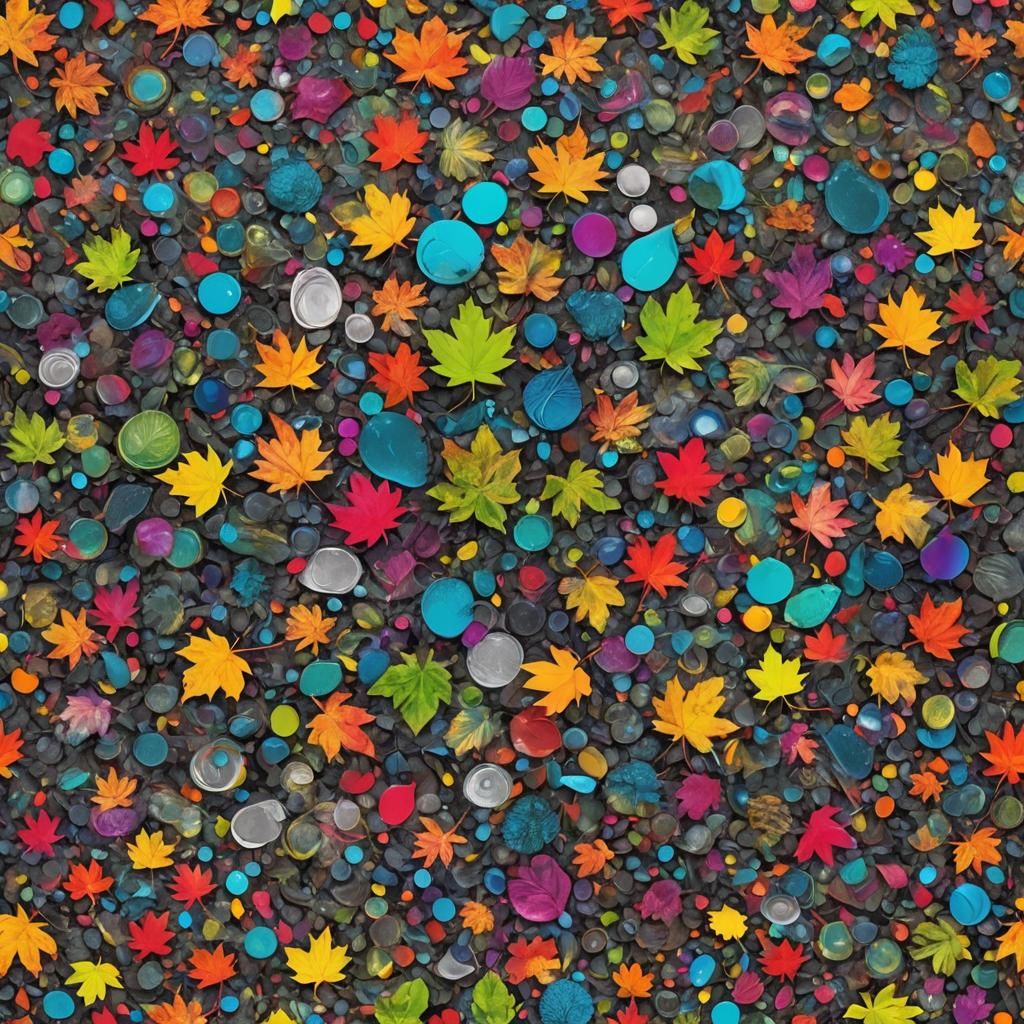 Psychedelic Rainbow Slime Blob Gathering