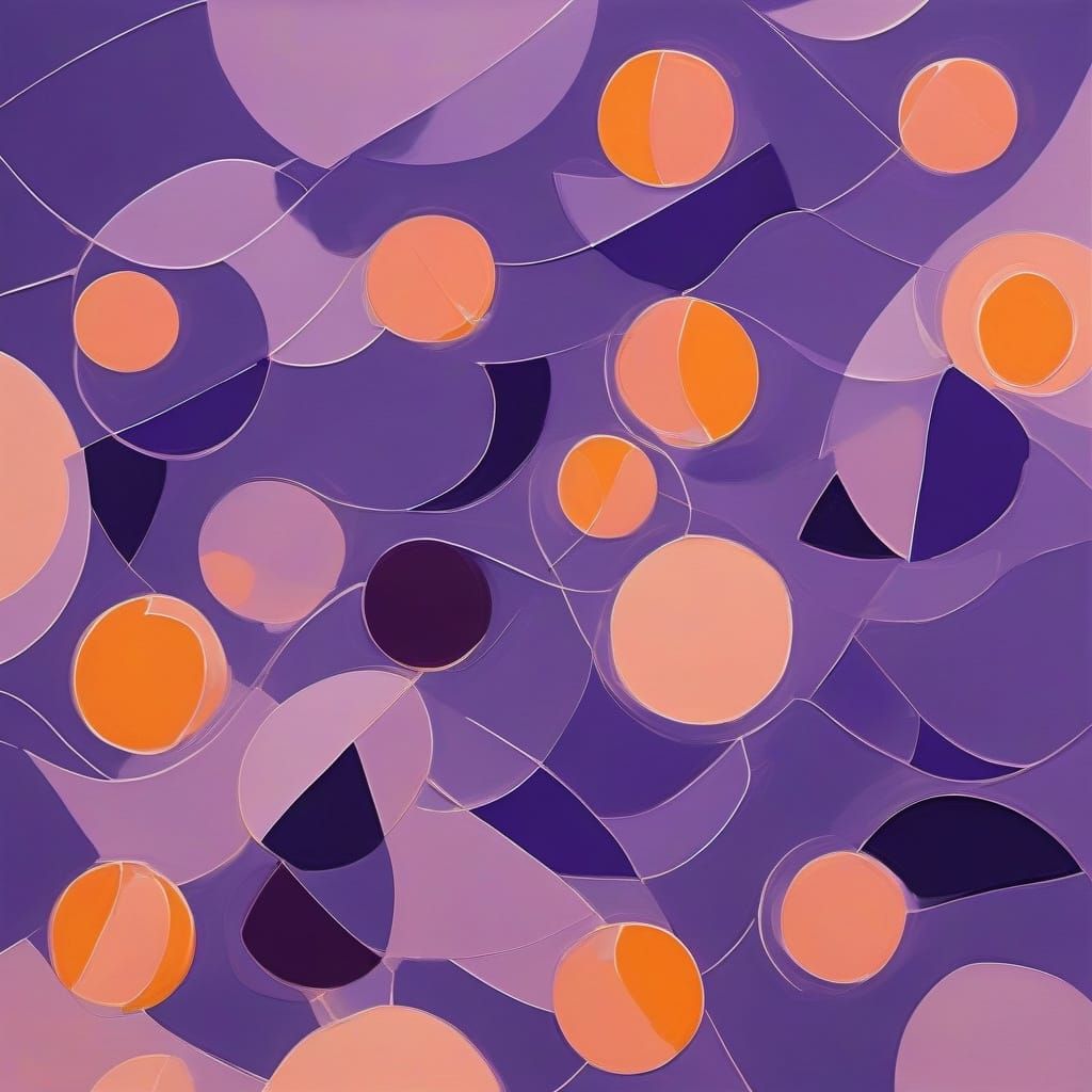 Surreal Abstract Peach in Dim Purple Frosty Style